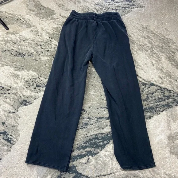 Under Armour Baggy Sweatpants Small Black Fleece Lined Drawstring Flat Front - Picture 2 of 9